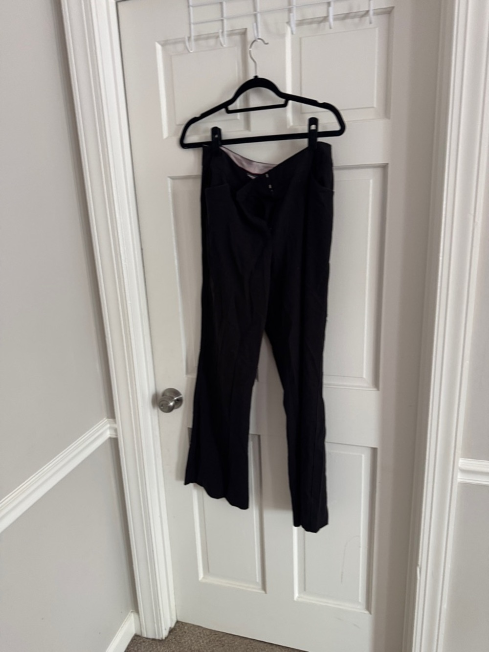 Worthington Black Stretch Pants with Gray Waistband Detail